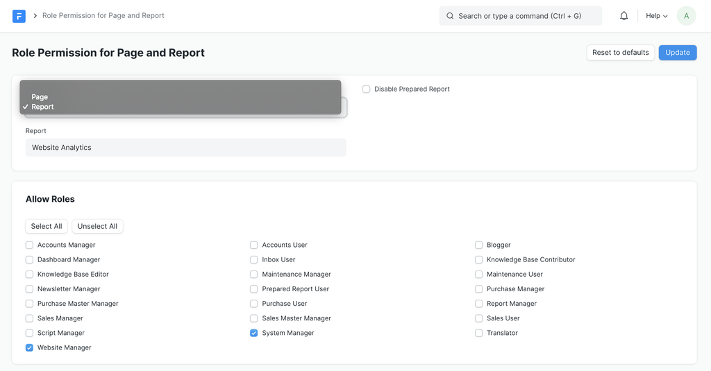 Tools to assign custom roles to the page